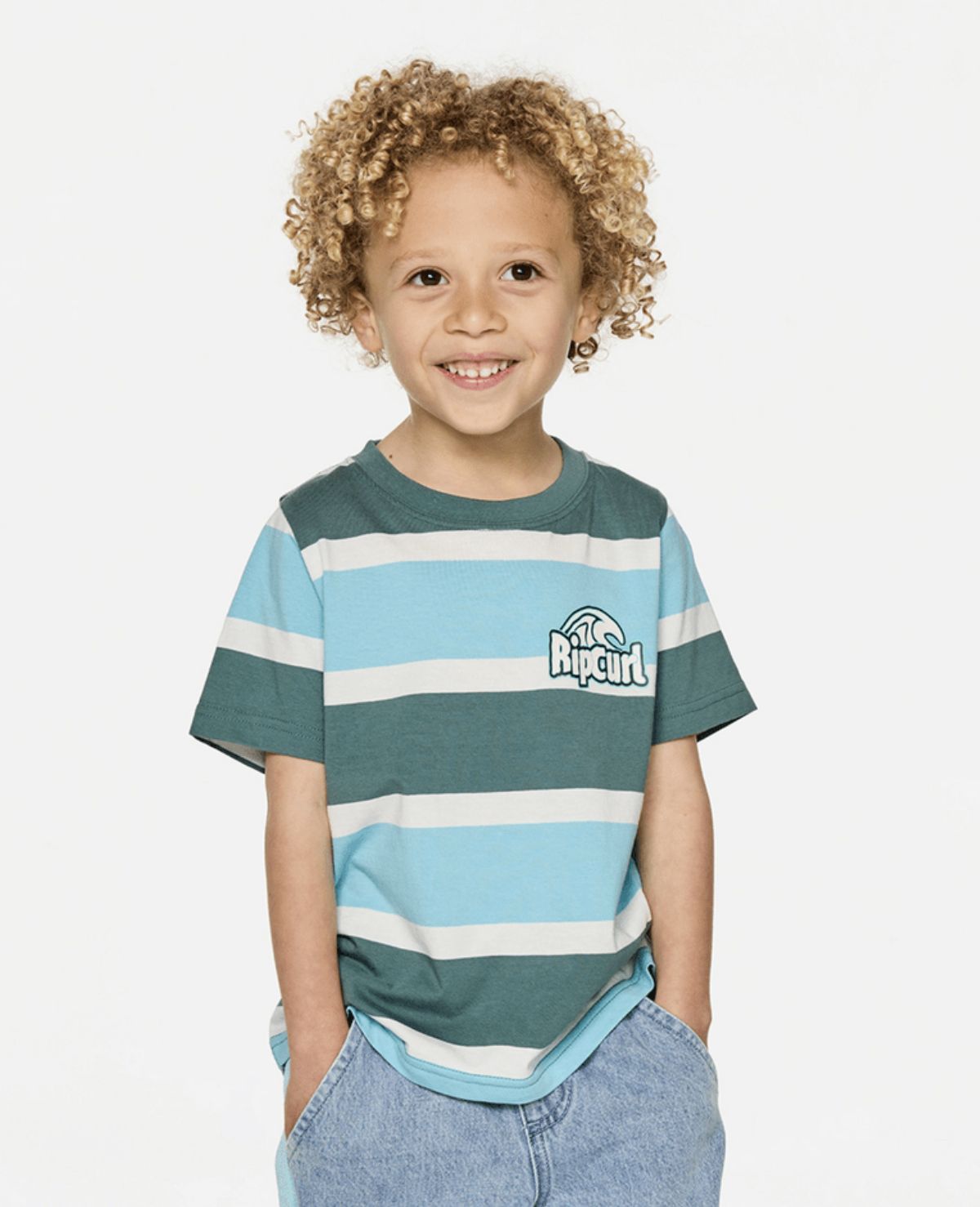 RIP CURL TODDLER BOYS PADDLE OUT STRIPE SS TEE - WAVE POOL