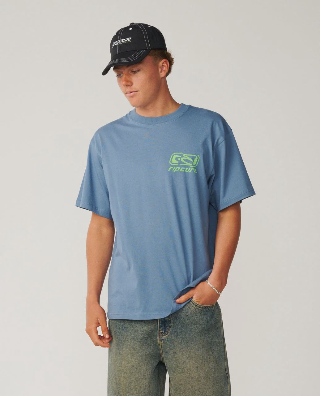 RIP CURL MENS ARCHIVE RIPPED SS TEE - BLUEFIN
