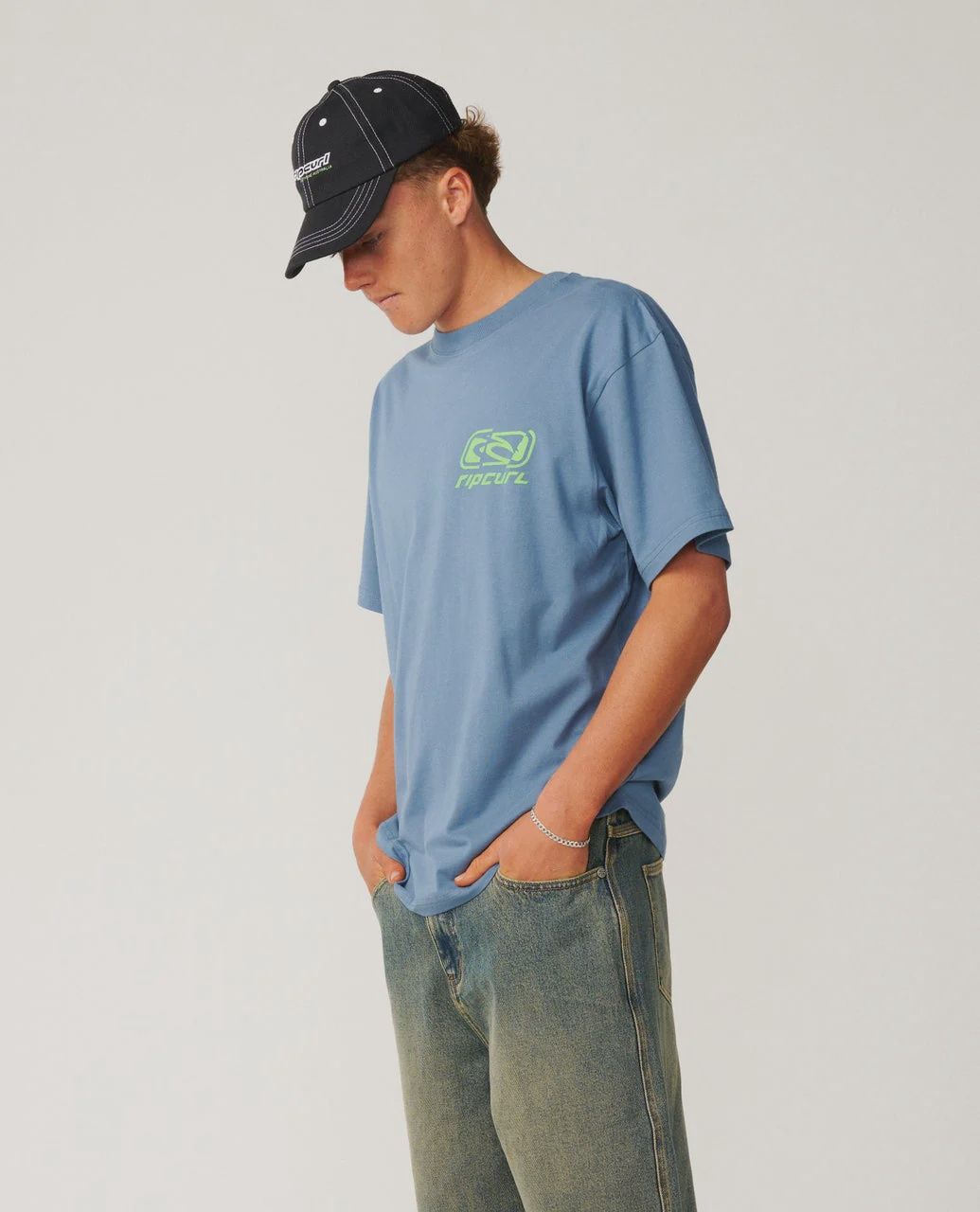 RIP CURL MENS ARCHIVE RIPPED SS TEE - BLUEFIN