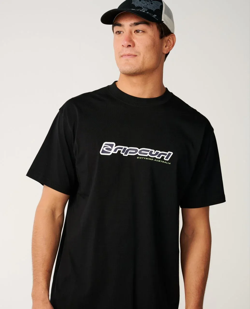 RIP CURL MENS ARCHIVE STACK SS TEE - BLACK
