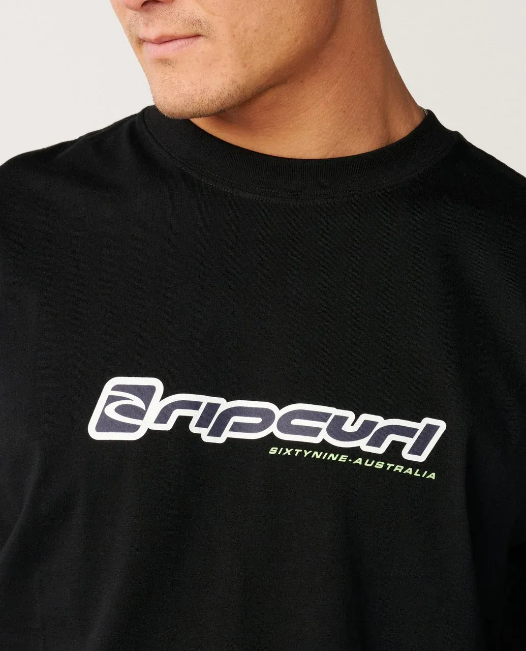 RIP CURL MENS ARCHIVE STACK SS TEE - BLACK
