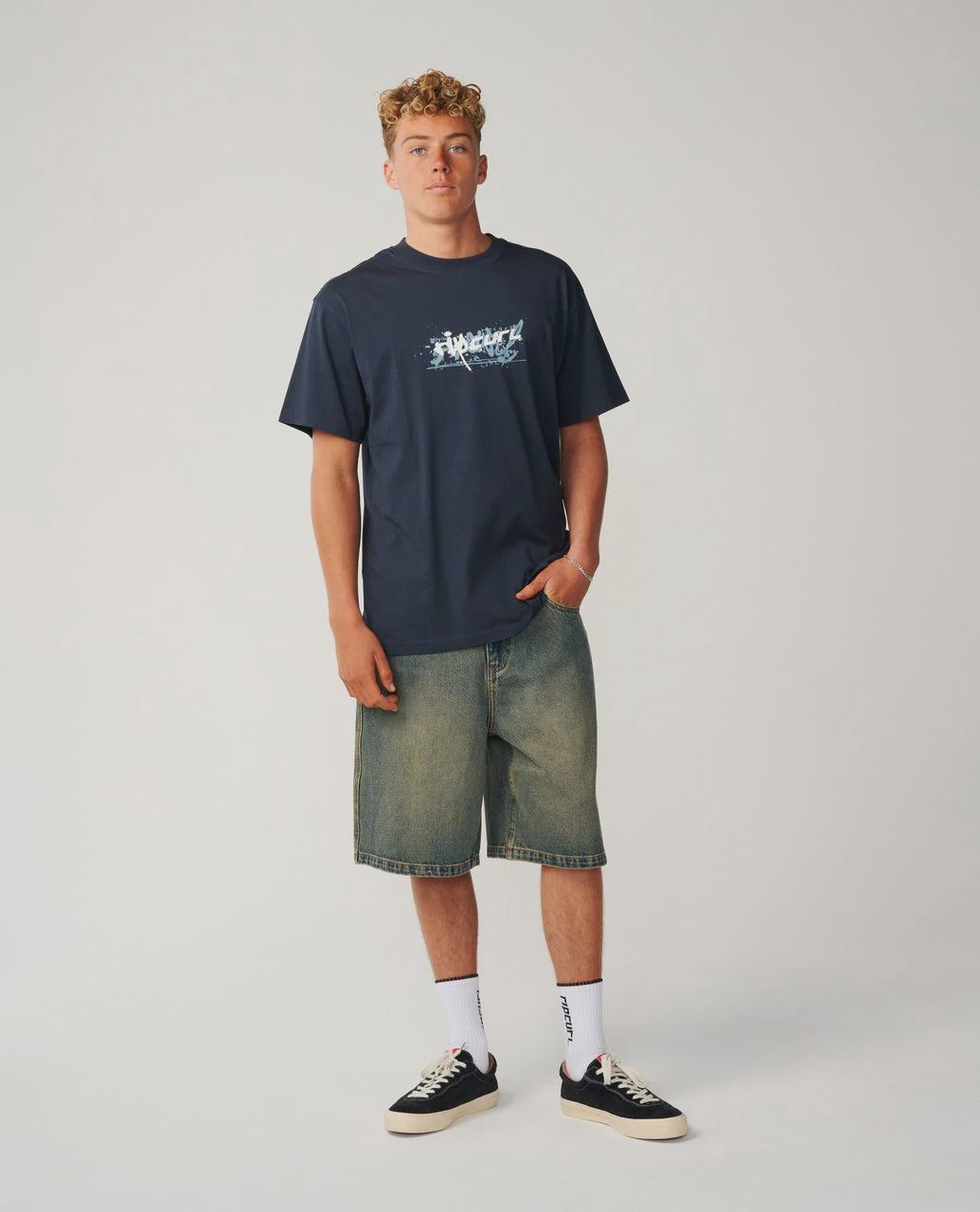 RIP CURL MENS ARCHIVE MASHUP SS TEE - DARK NAVY