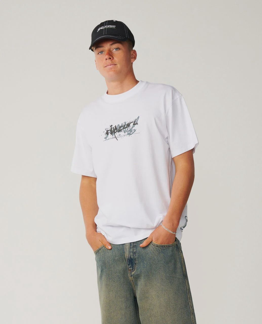 RIP CURL MENS ARCHIVE MASHUP SS TEE - WHITE