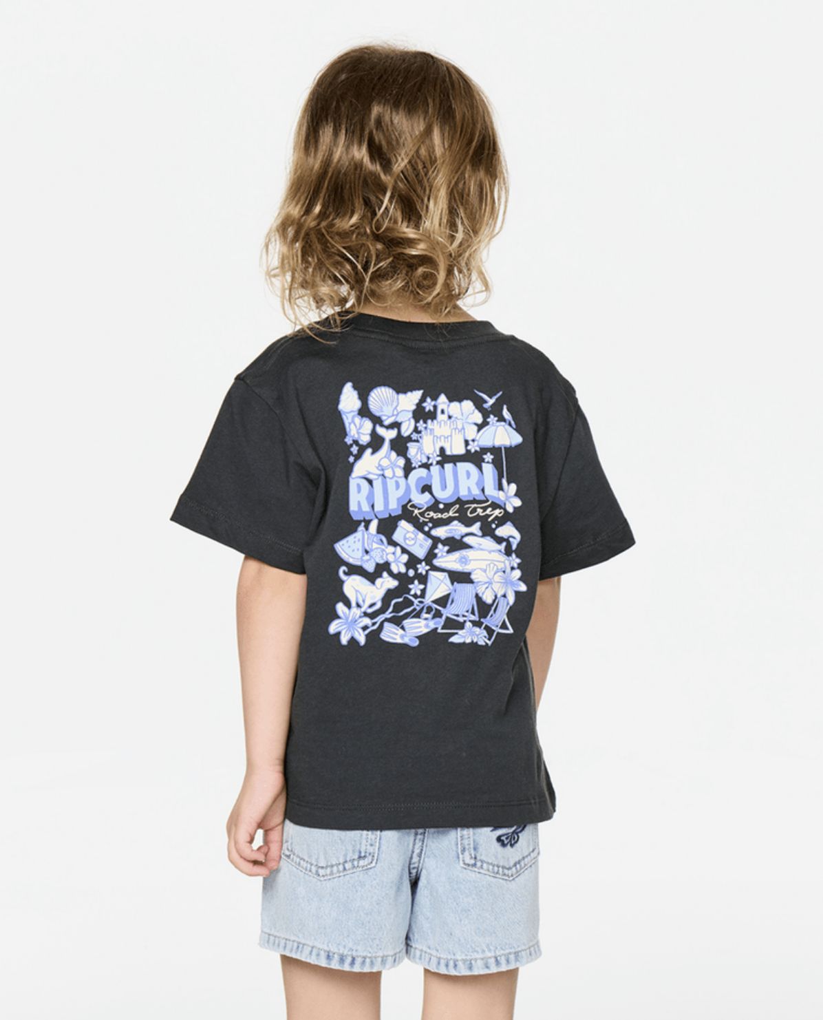 RIP CURL TODDLER GIRLS THE ROAD TRIP SS TEE - WASHED BLACK