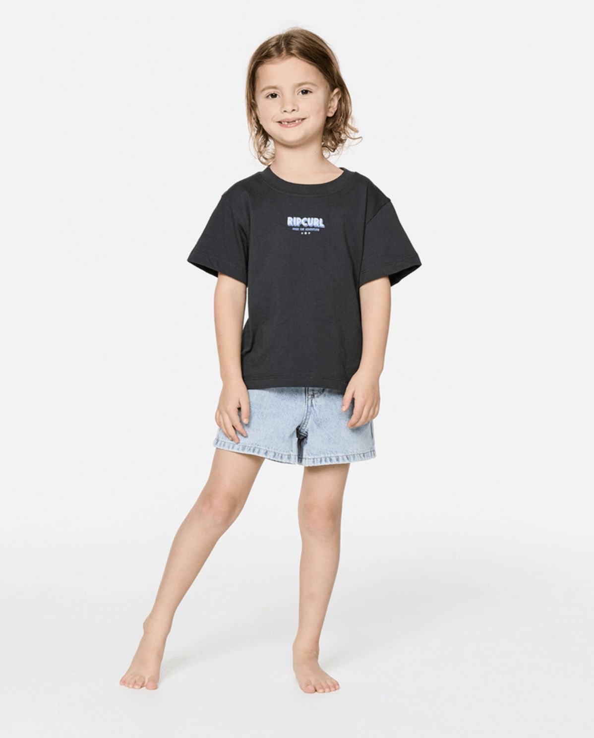 RIP CURL TODDLER GIRLS THE ROAD TRIP SS TEE - WASHED BLACK
