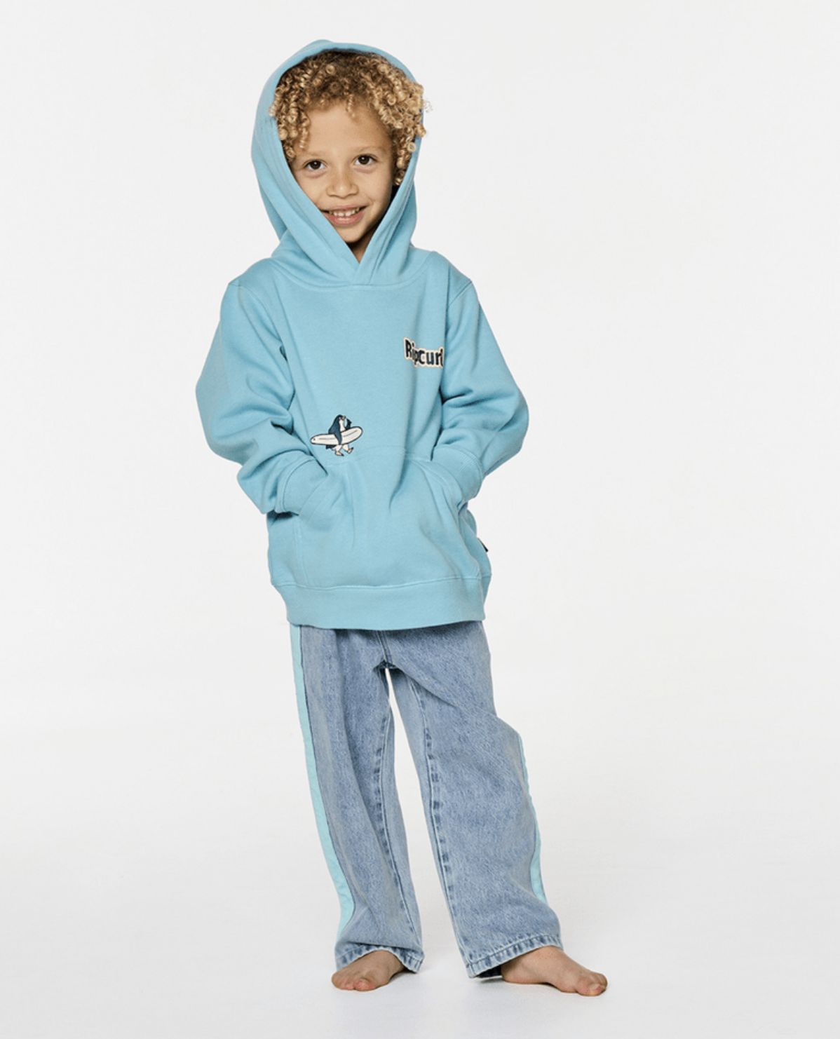 RIP CURL TODDLER BOYS PADDLE OUT ART HOOD - WAVE POOL