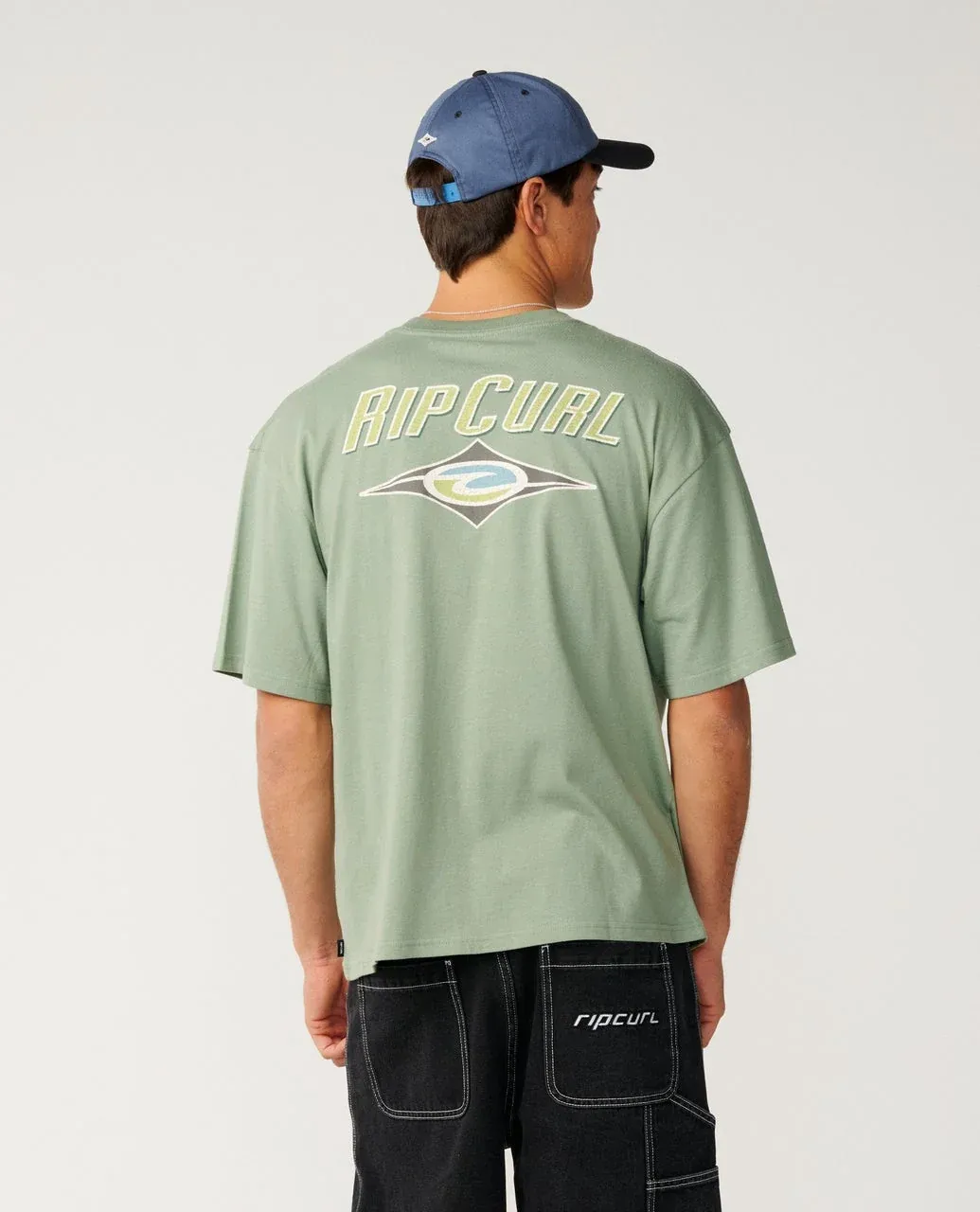 RIP CURL MENS HERITAGE ICON SS TEE - SAGE