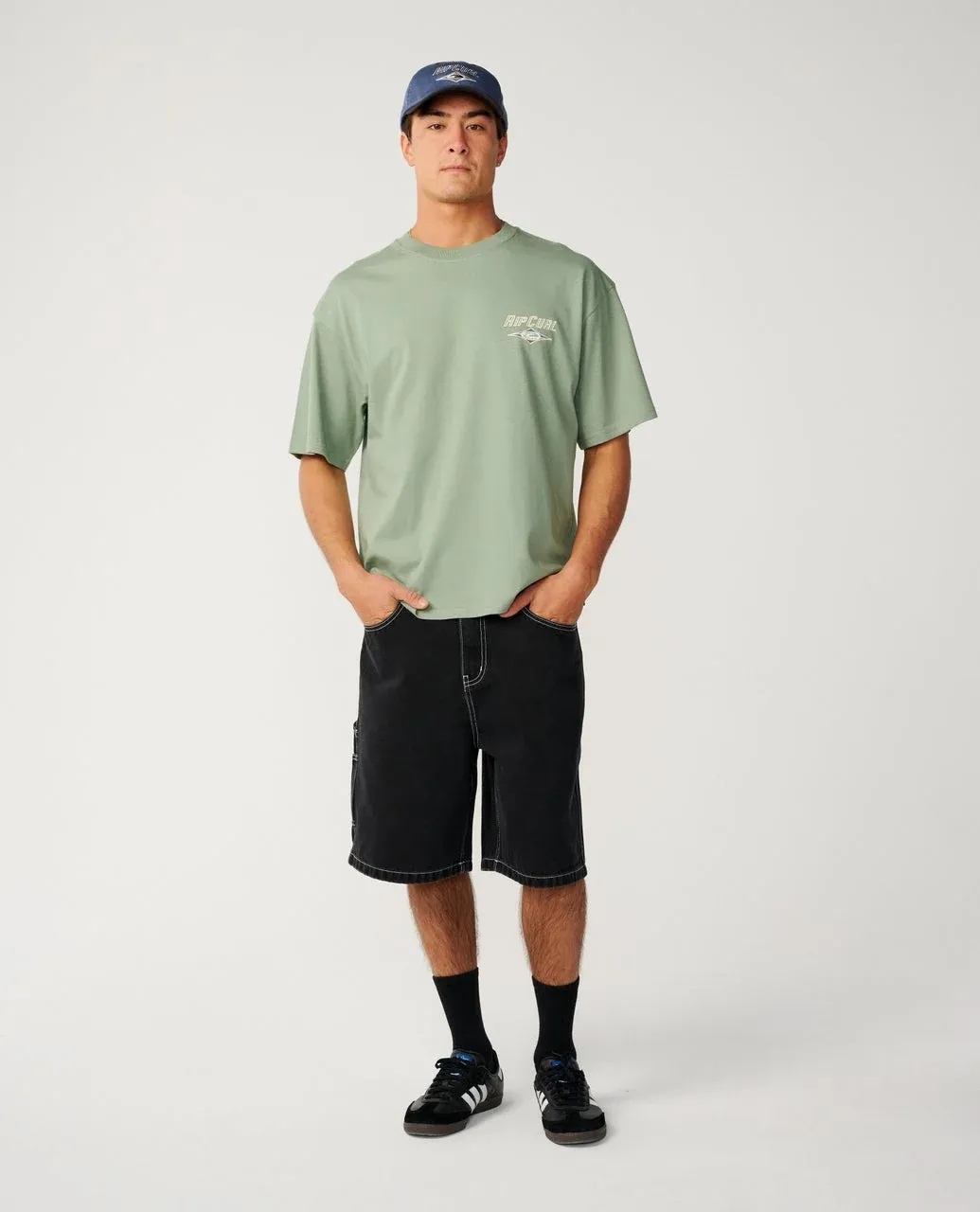 RIP CURL MENS HERITAGE ICON SS TEE - SAGE