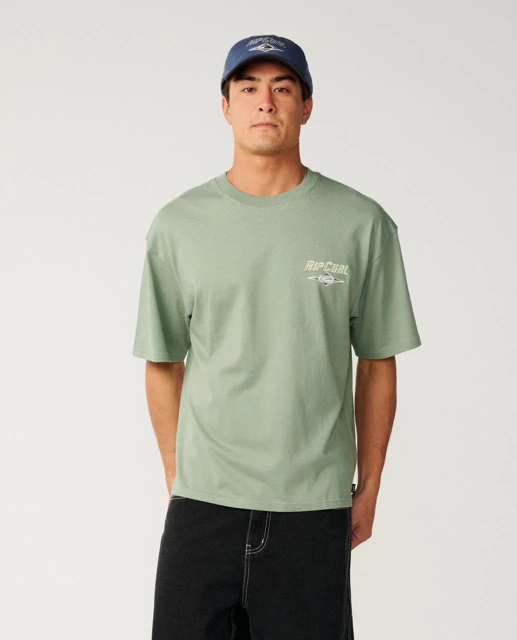 RIP CURL MENS HERITAGE ICON SS TEE - SAGE