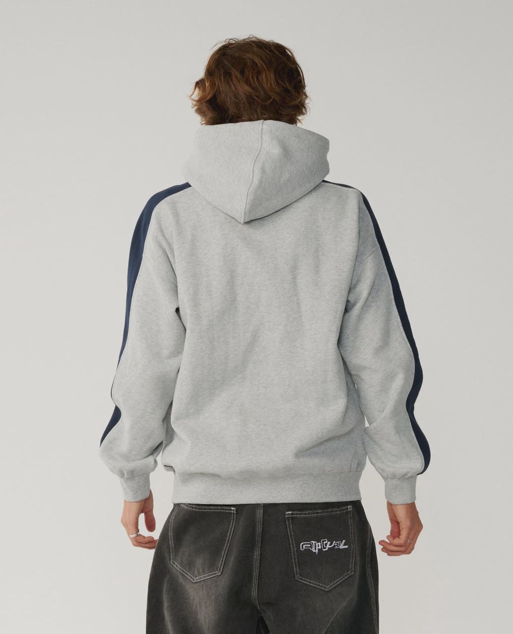 RIP CURL MENS ARCHIVE PANEL HOOD - GREY MARLE
