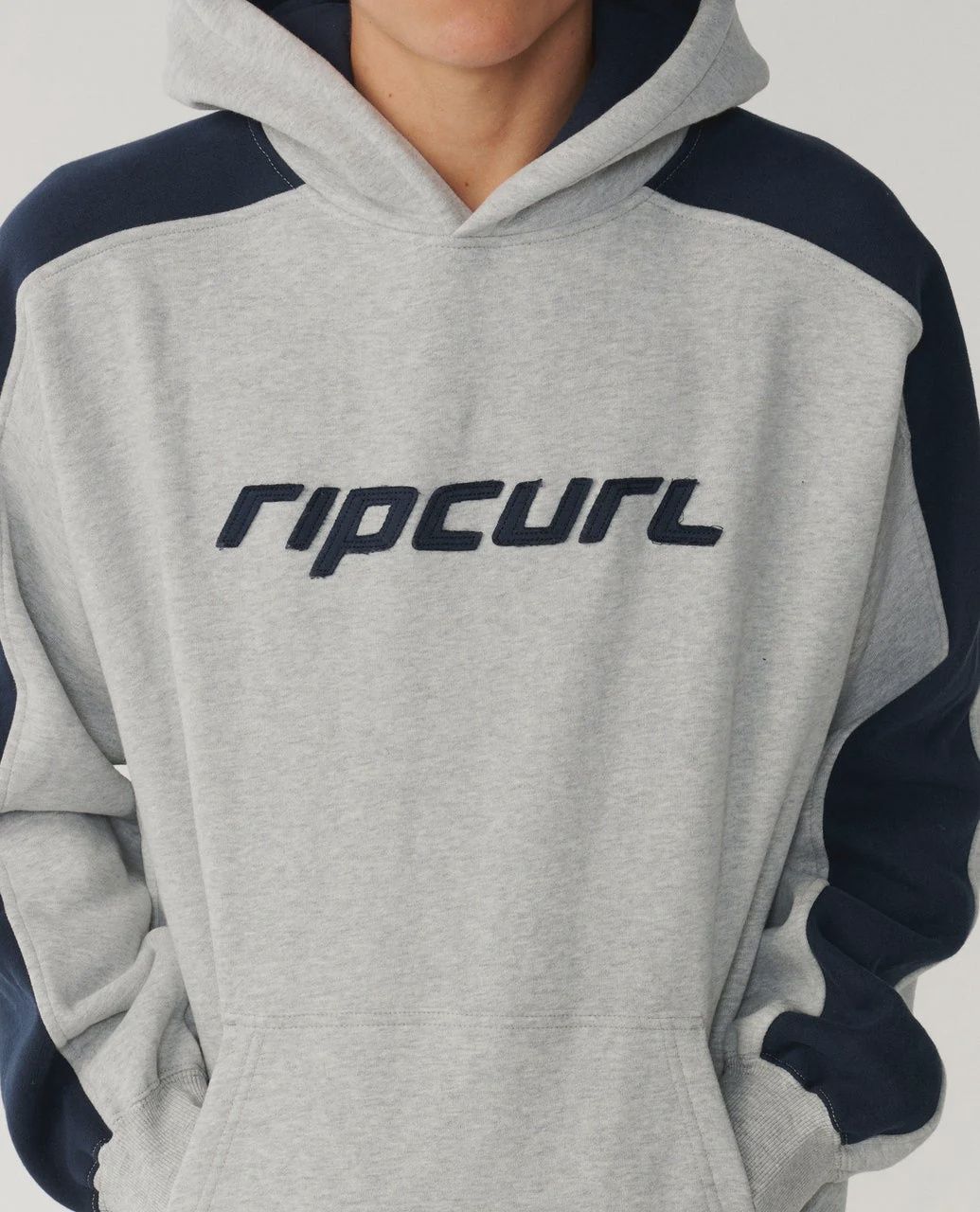 RIP CURL MENS ARCHIVE PANEL HOOD - GREY MARLE