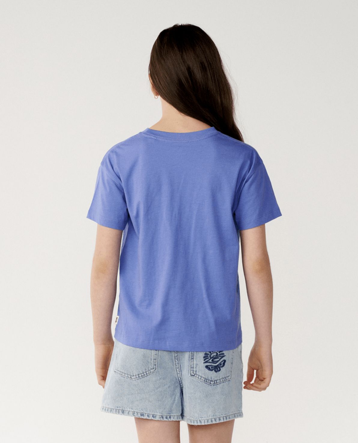 RIP CURL TEEN GIRLS SURF PUFF RELAXED SS TEE - MID BLUE