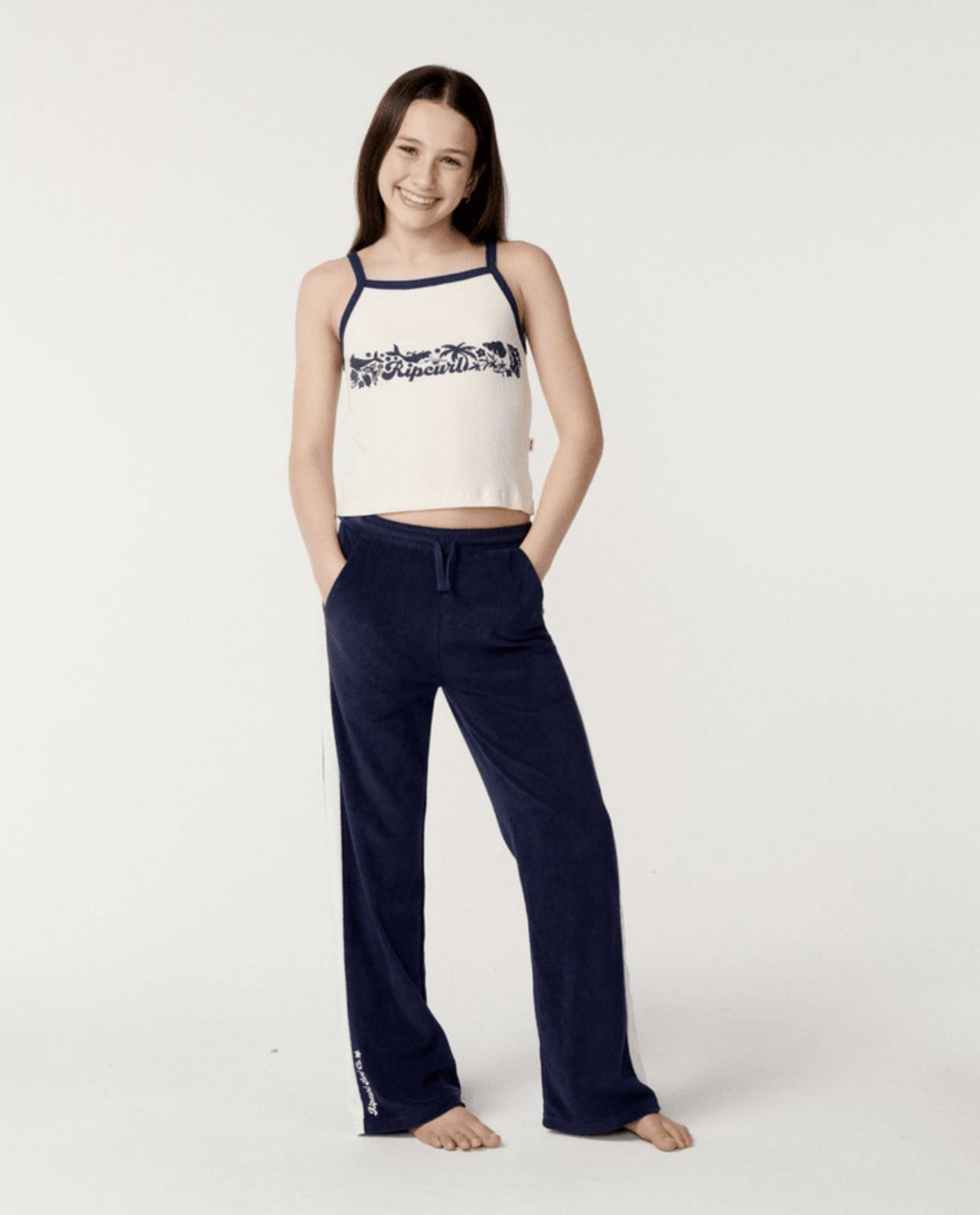 RIP CURL TEEN GIRLS COSTA DEL SOL TERRY PANT - NAVY
