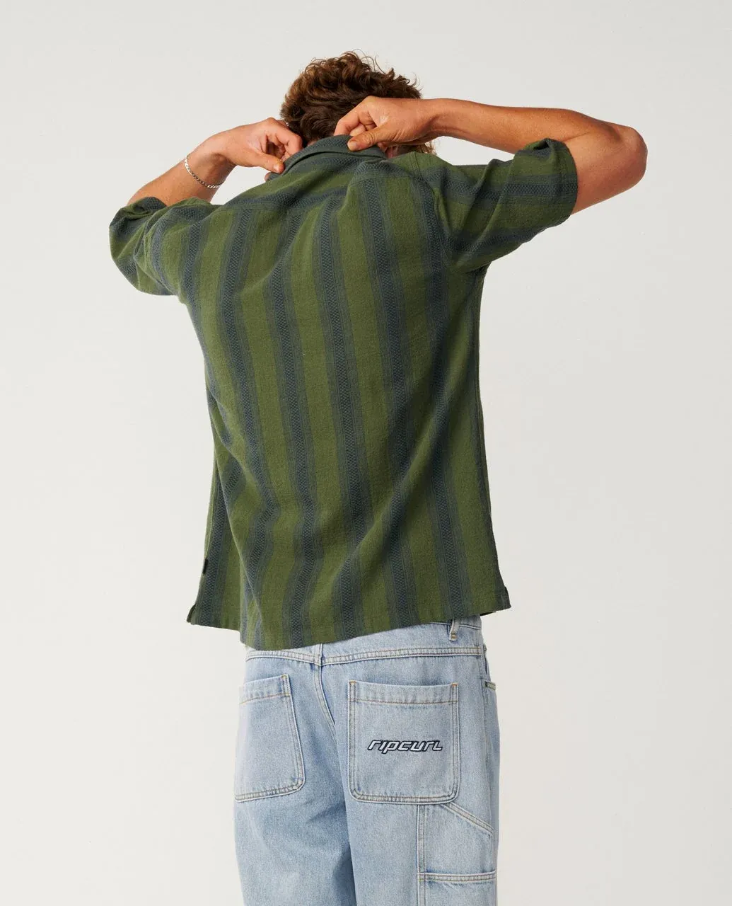 RIP CURL MENS CLASSIC SURF WEAVER S/S SHIRT - DARK OLIVE