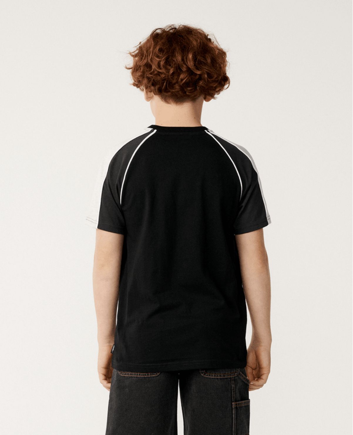 RIP CURL TEEN BOYS PANEL BEATER SS TEE - BLACK