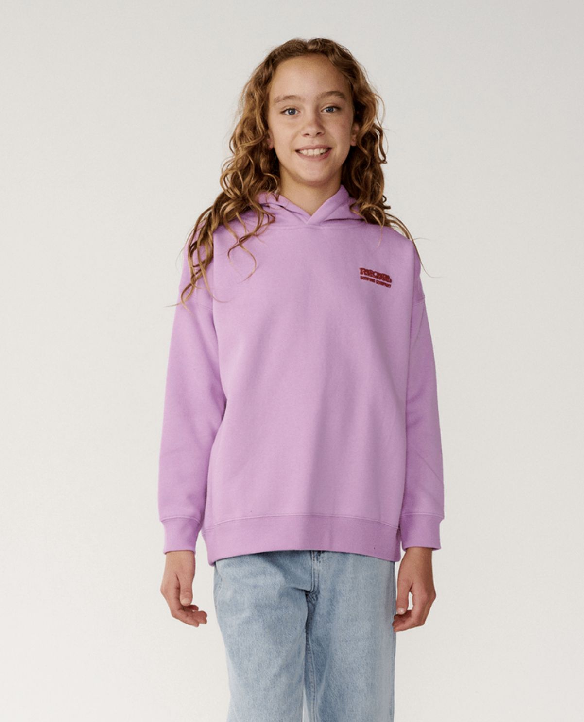 RIP CURL TEEN GIRLS SURF PUFF HOOD - BRIGHT LILAC