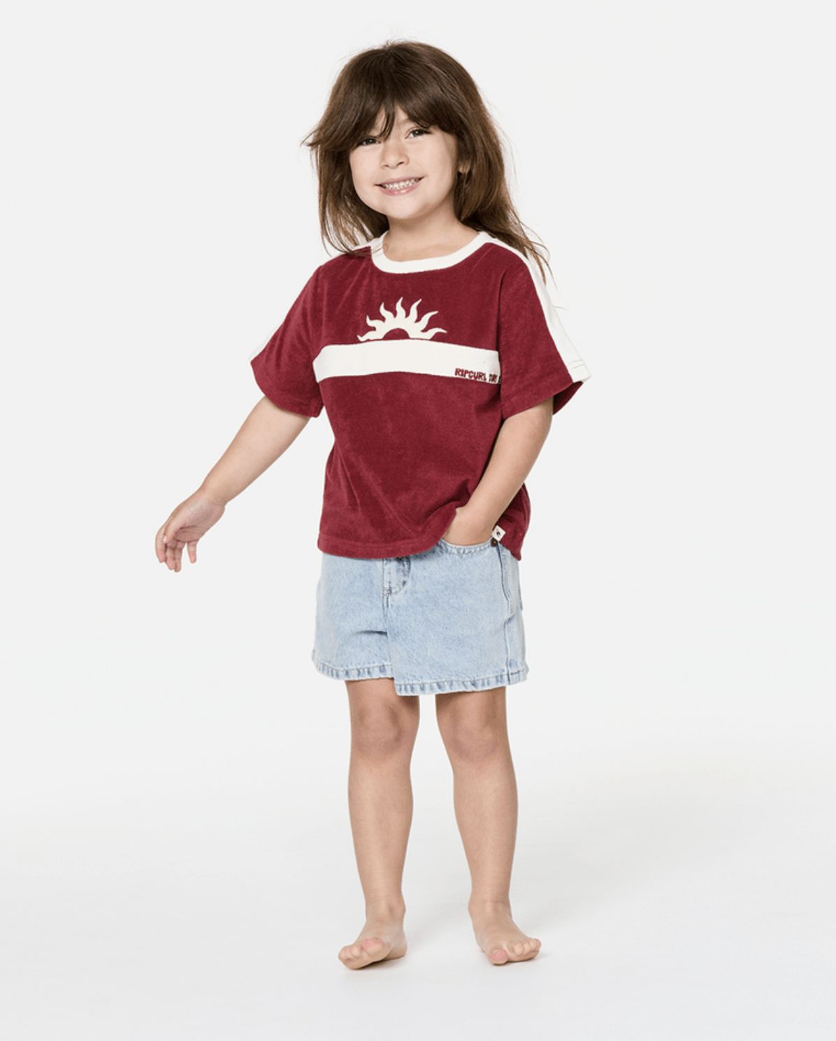 RIP CURL TODDLER GIRLS ROAD TRIP TERRY SS TEE - PLUM