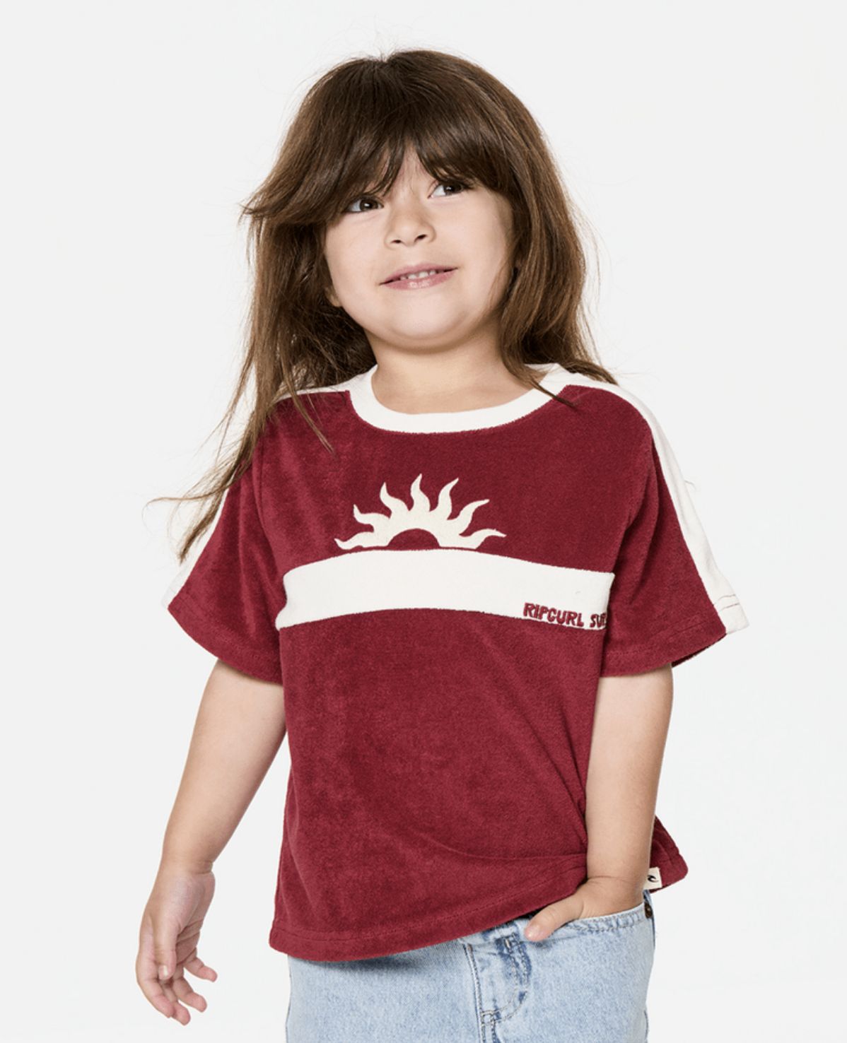 RIP CURL TODDLER GIRLS ROAD TRIP TERRY SS TEE - PLUM