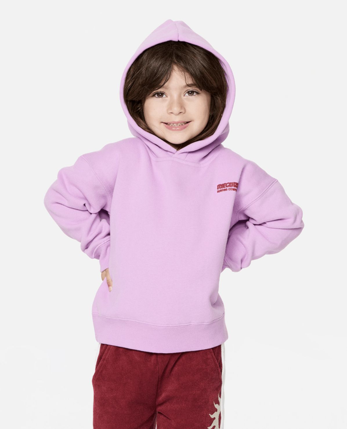 RIP CURL TODDLER GIRLS SURF PUFF HERITAGE HOOD - BRIGHT LILAC