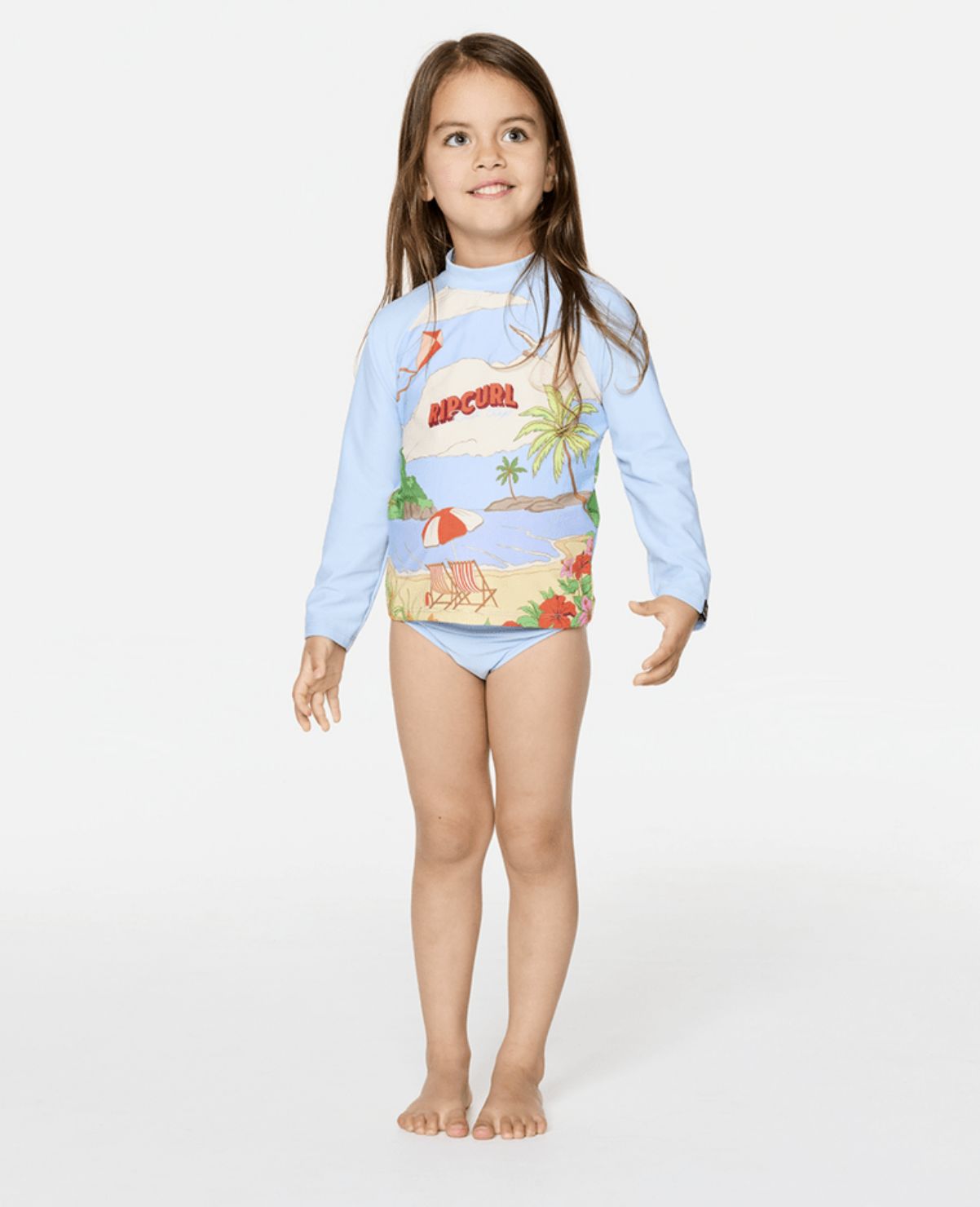 RIP CURL TODDLER GIRLS ROAD TRIP 2 PIECE SWIM SET - SKY BLUE