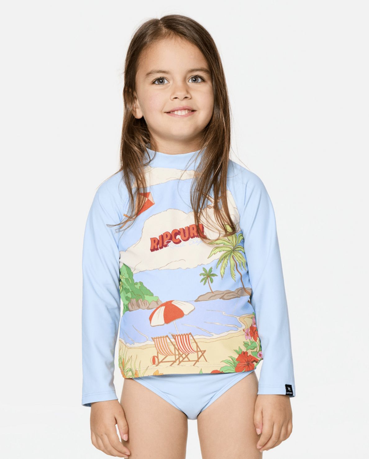 RIP CURL TODDLER GIRLS ROAD TRIP 2 PIECE SWIM SET - SKY BLUE