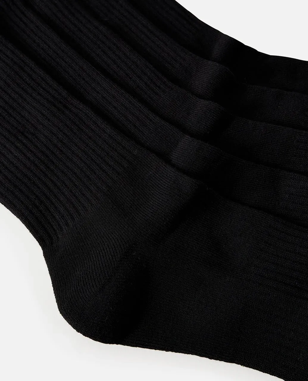 RIP CURL MENS BRAND CREW SOCK 5-PK - BLACK