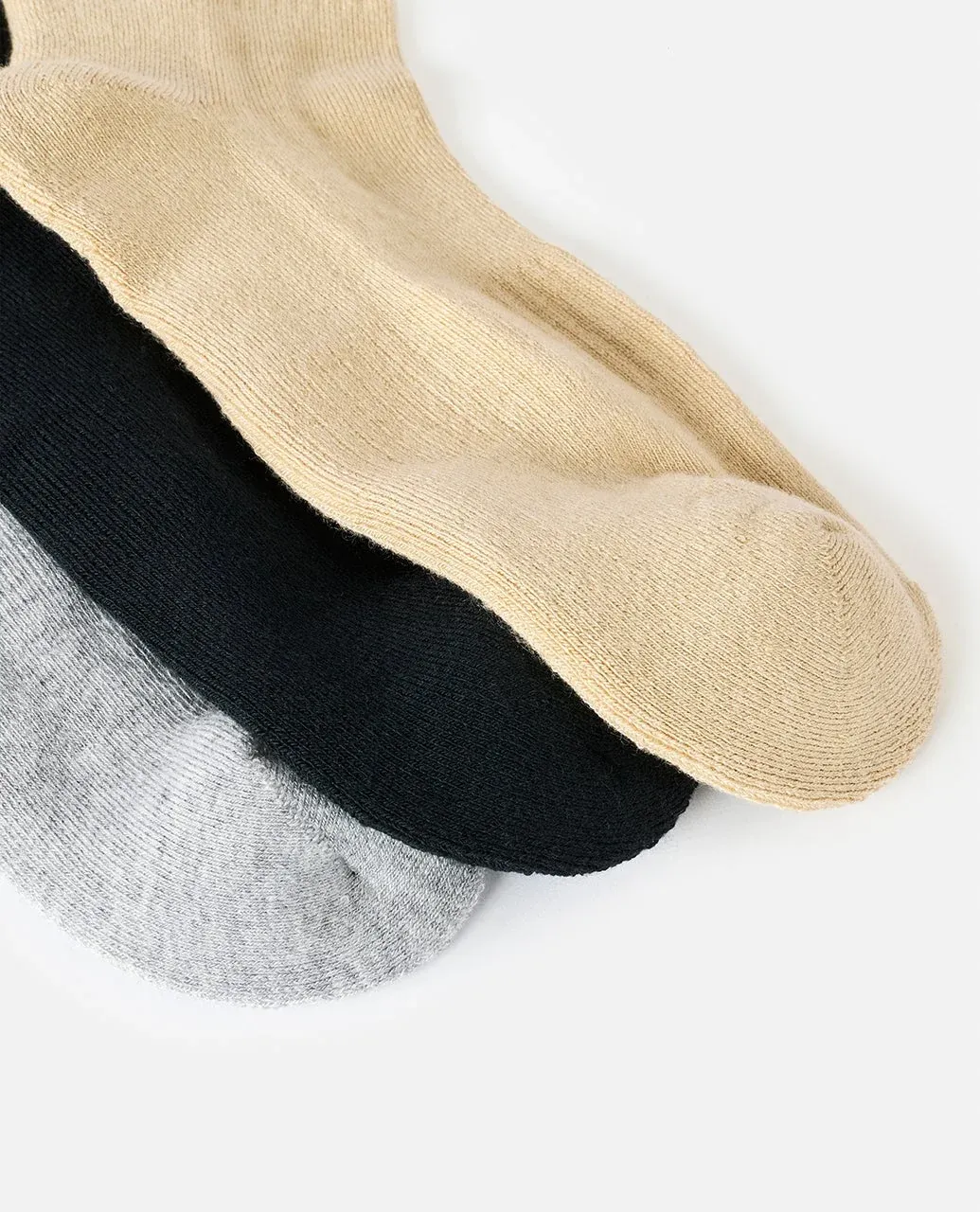 RIP CURL MENS WETTY CREW SOCK 3-PK - KHAKI SAND