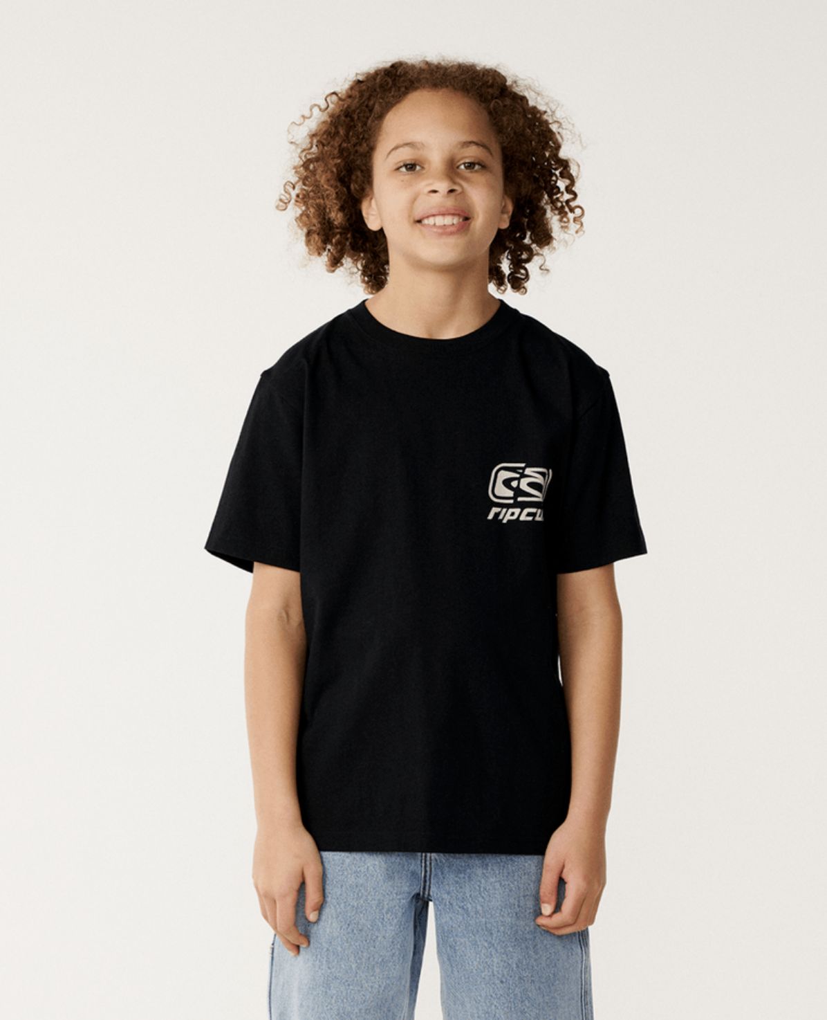 RIP CURL TEEN BOYS ARCHIVE RIPPED SS TEE - BLACK