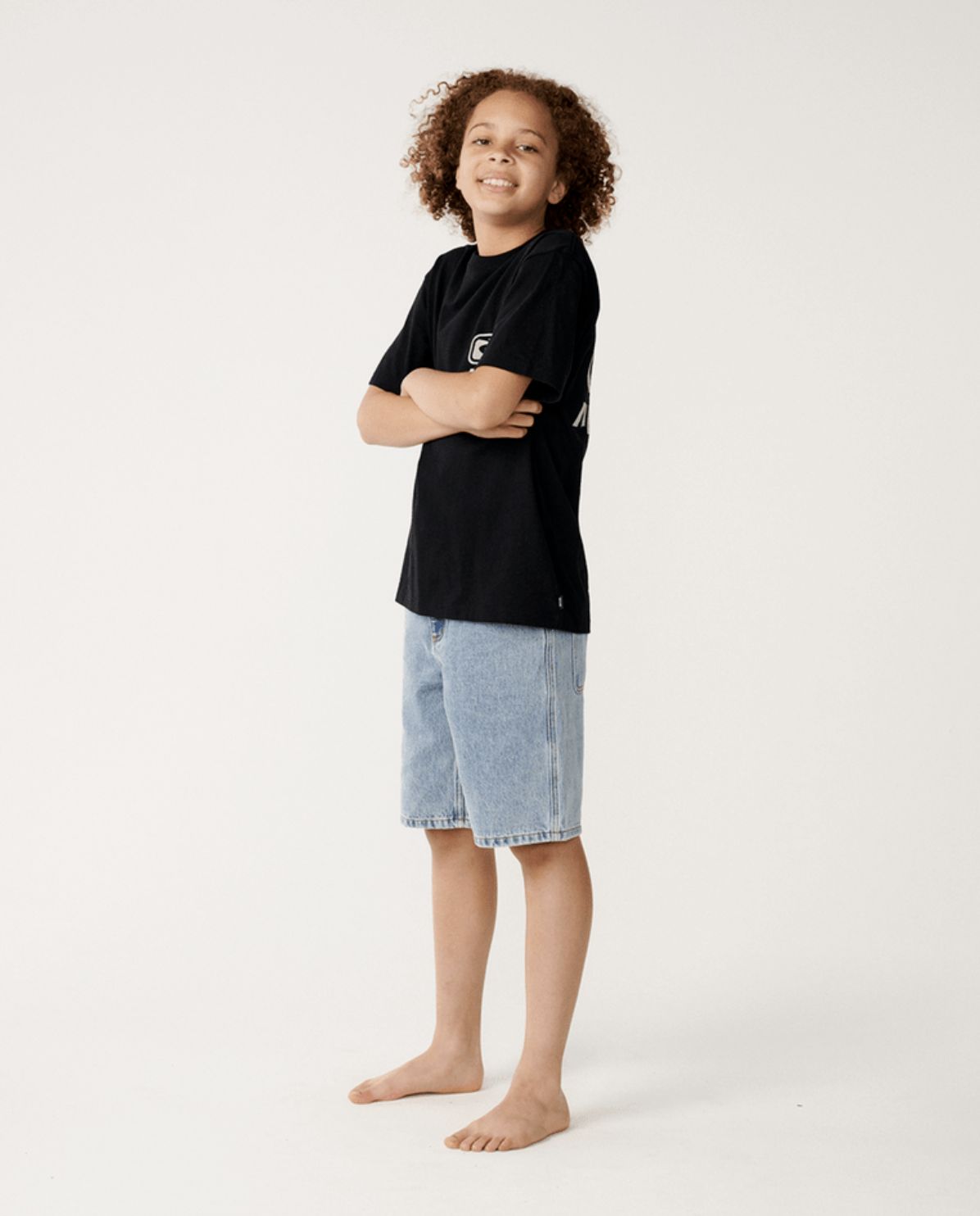 RIP CURL TEEN BOYS ARCHIVE RIPPED SS TEE - BLACK