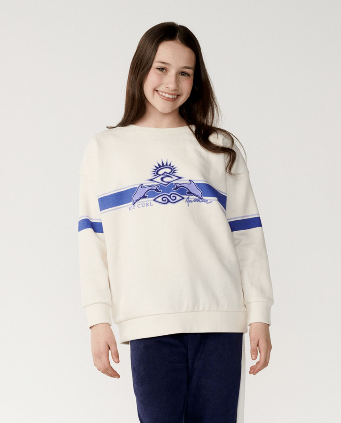 RIP CURL TEEN GIRLS ARCHIVE DOLPHIN CREW - BONE