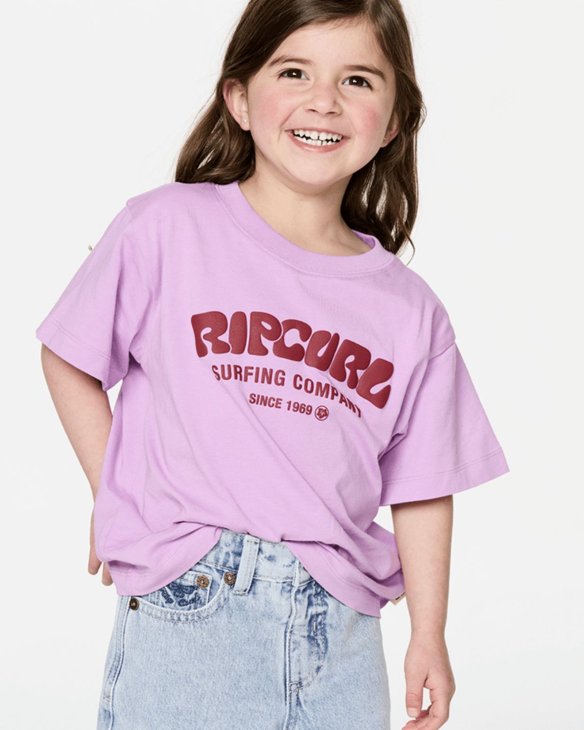 RIP CURL TODDLER GIRLS SURF PUFF STANDARD SS TEE - BRIGHT LILAC