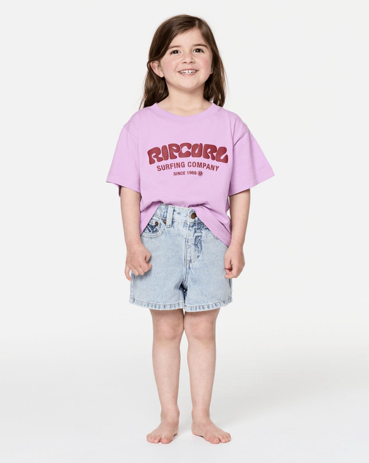 RIP CURL TODDLER GIRLS SURF PUFF STANDARD SS TEE - BRIGHT LILAC