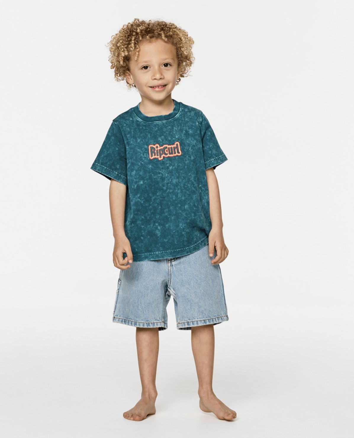 RIP CURL TODDLER BOYS PADDLE OUT WASH SS TEE - BLUE GREEN