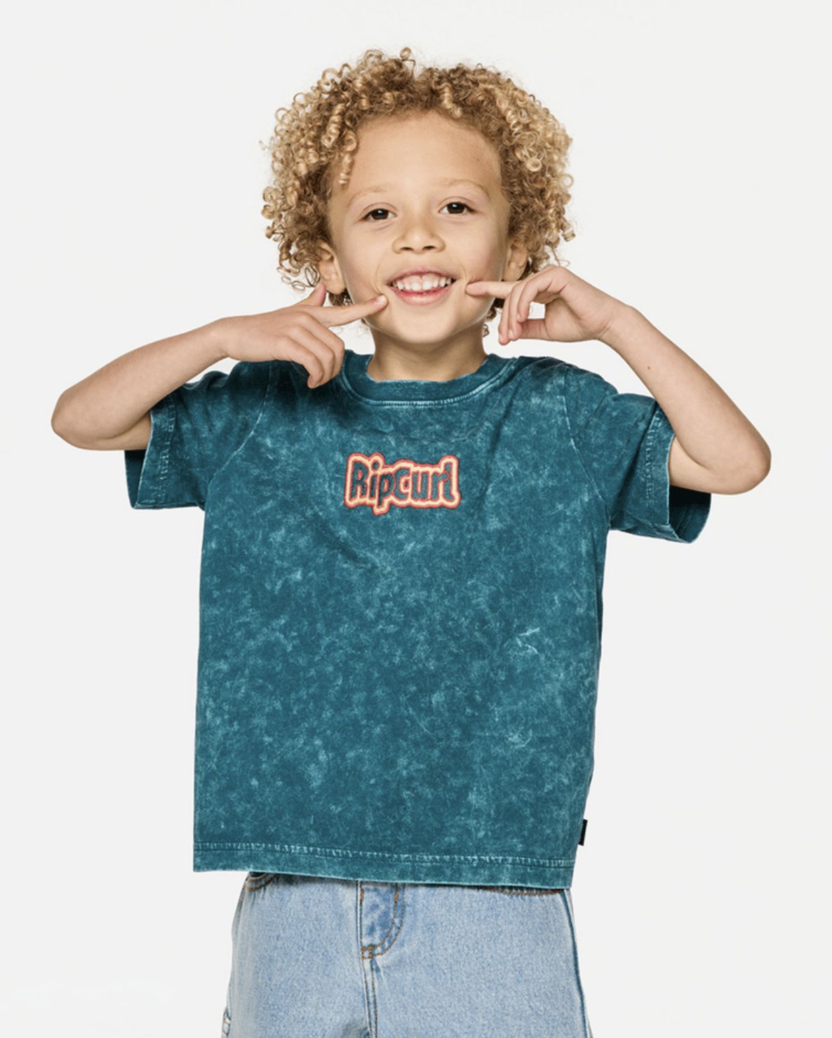 RIP CURL TODDLER BOYS PADDLE OUT WASH SS TEE - BLUE GREEN
