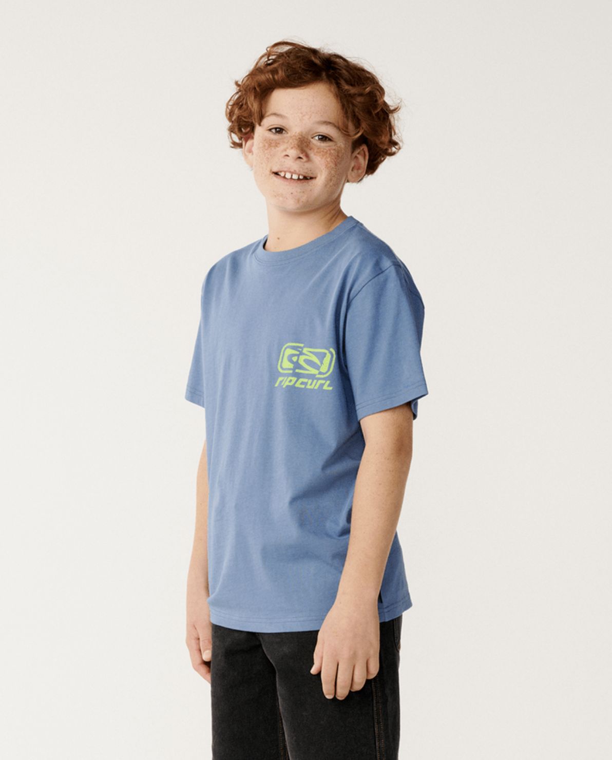 RIP CURL TEEN BOYS ARCHIVE RIPPED SS TEE - BLUEFIN