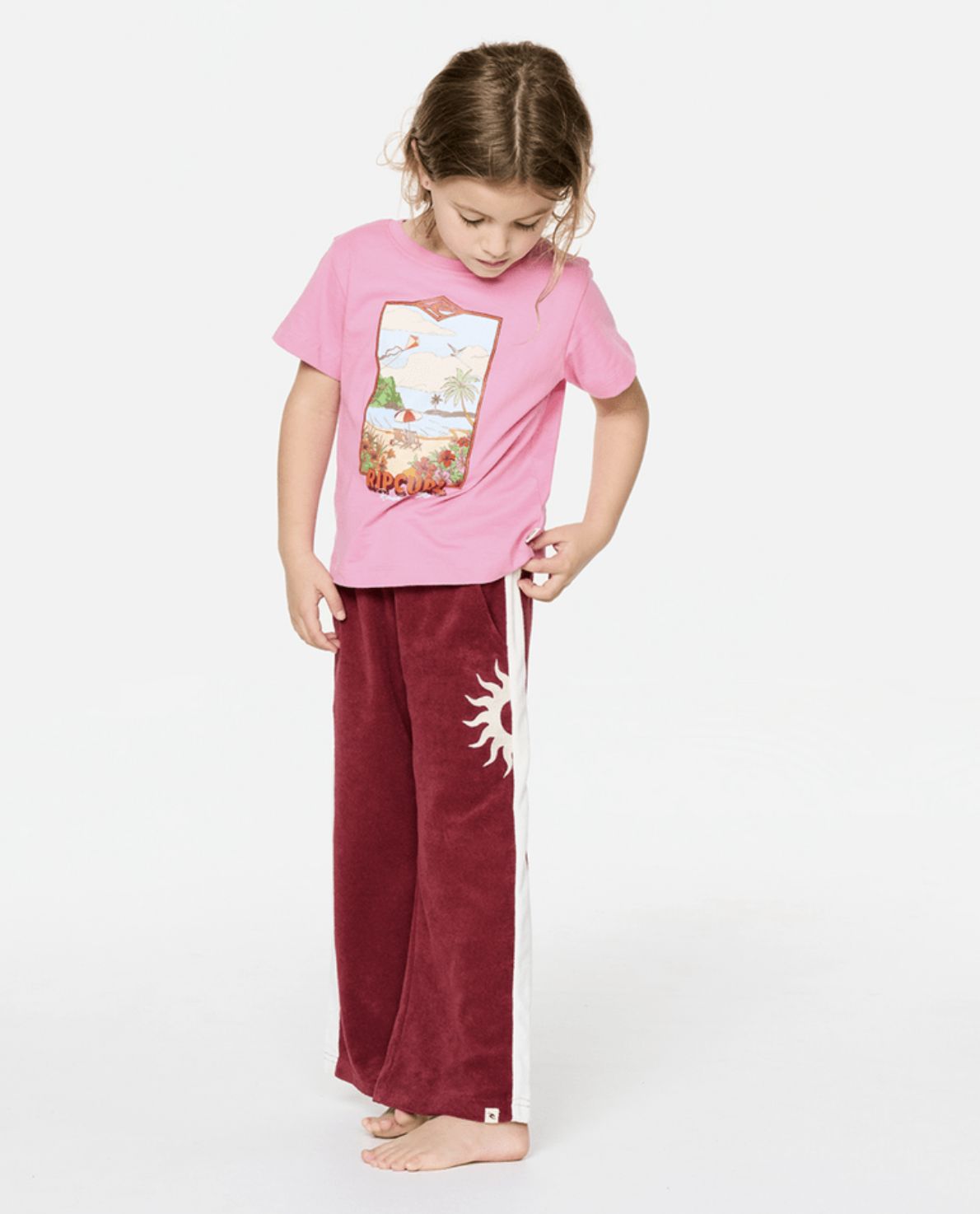 RIP CURL TODDLER GIRLS ROAD TRIP TERRY PANT - PLUM