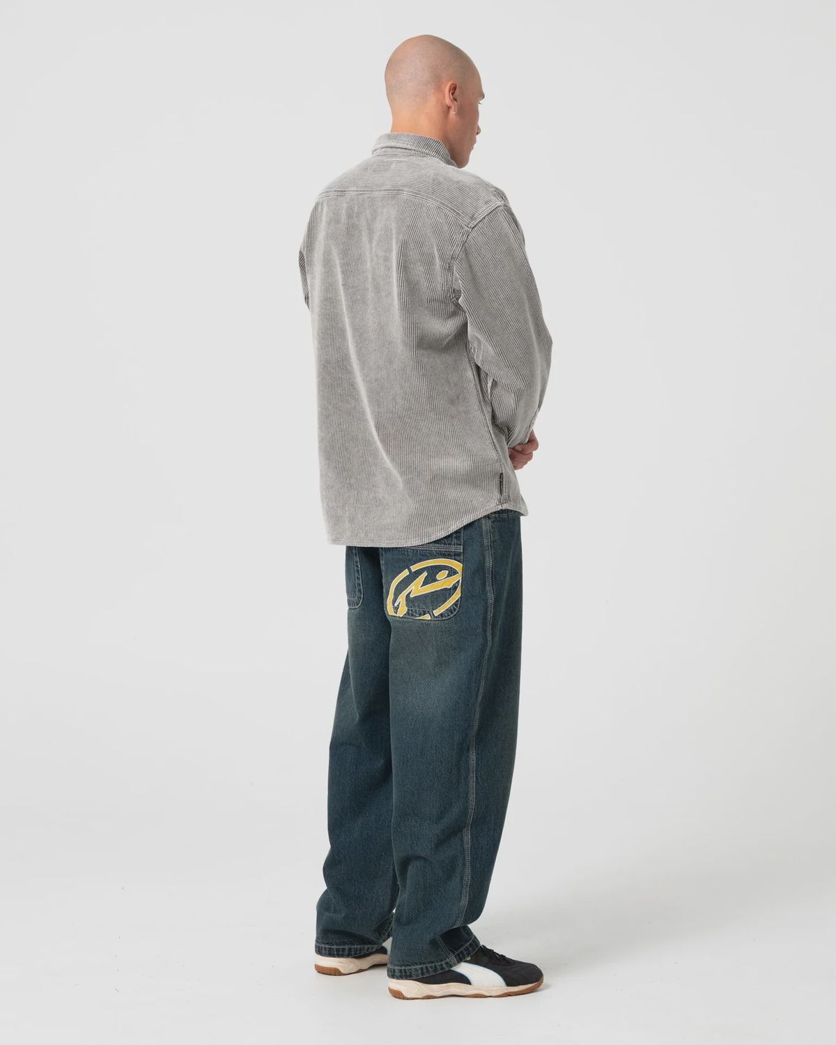 RUSTY MENS COBRA WASHED OVER SHIRT - OYSTER GREY