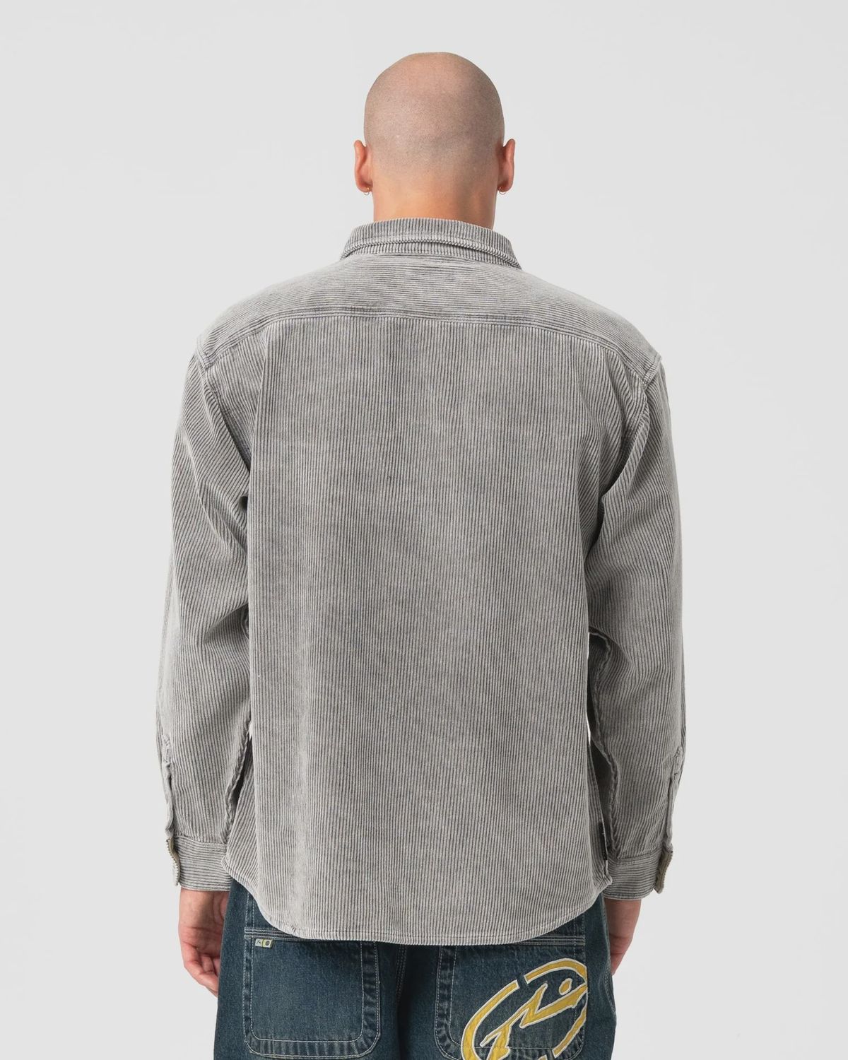 RUSTY MENS COBRA WASHED OVER SHIRT - OYSTER GREY