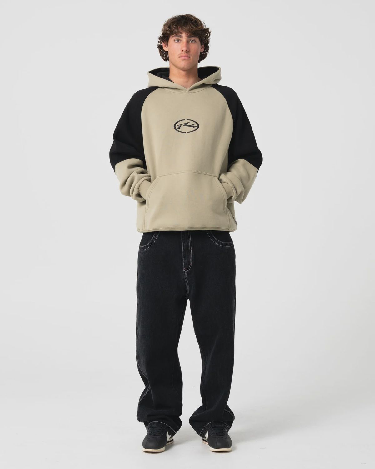 RUSTY MENS SHESH BESH HOODED FLEECE - ABBEY STONE