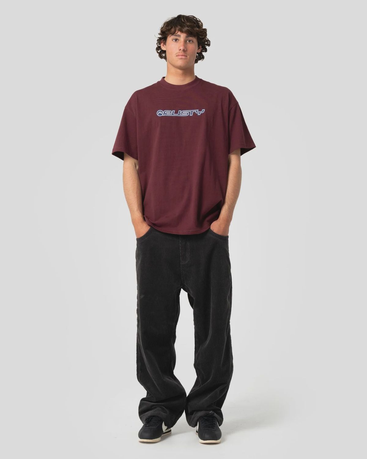 RUSTY MENS FLIP DADDY CORD PANT - COAL