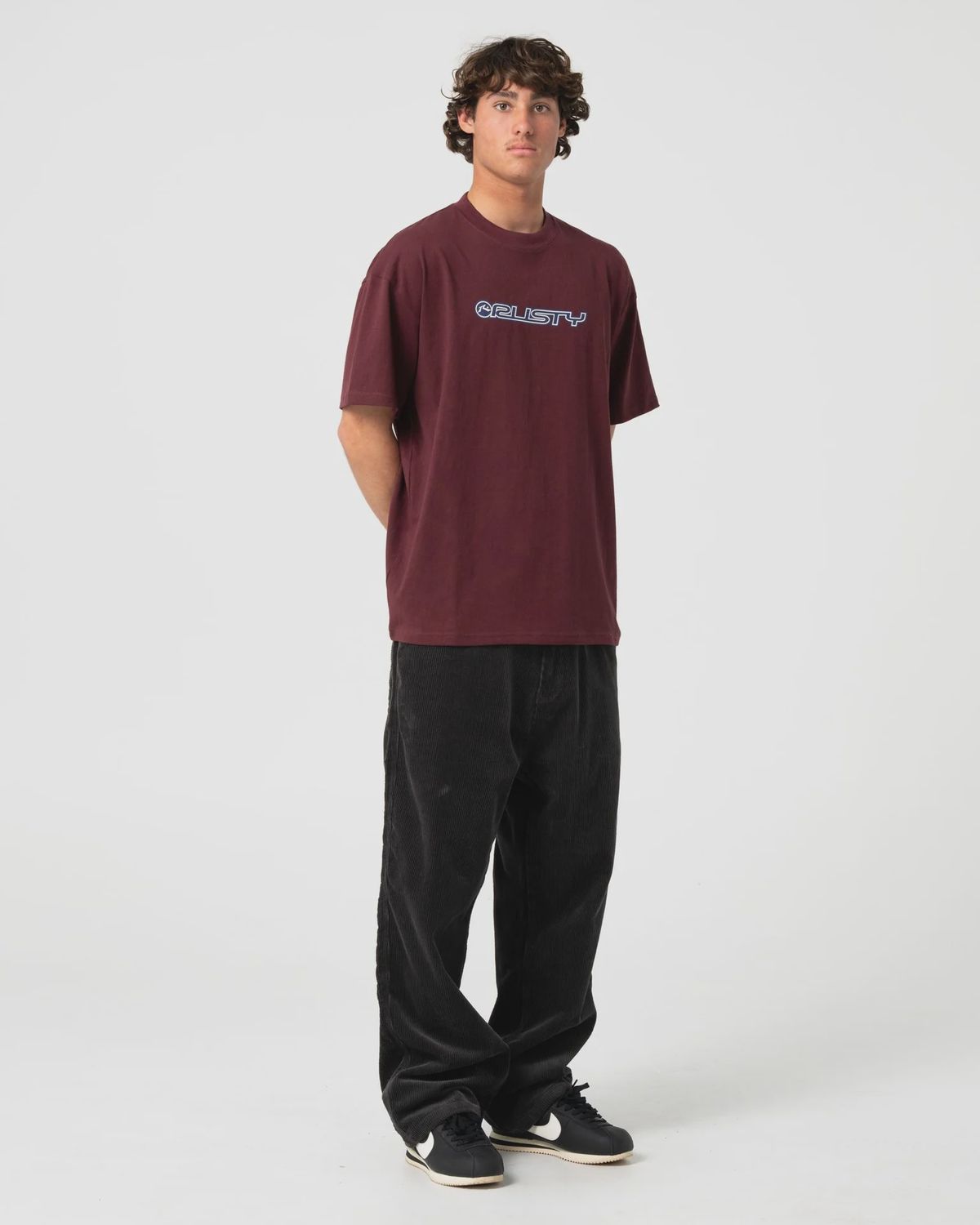 RUSTY MENS FLIP DADDY CORD PANT - COAL