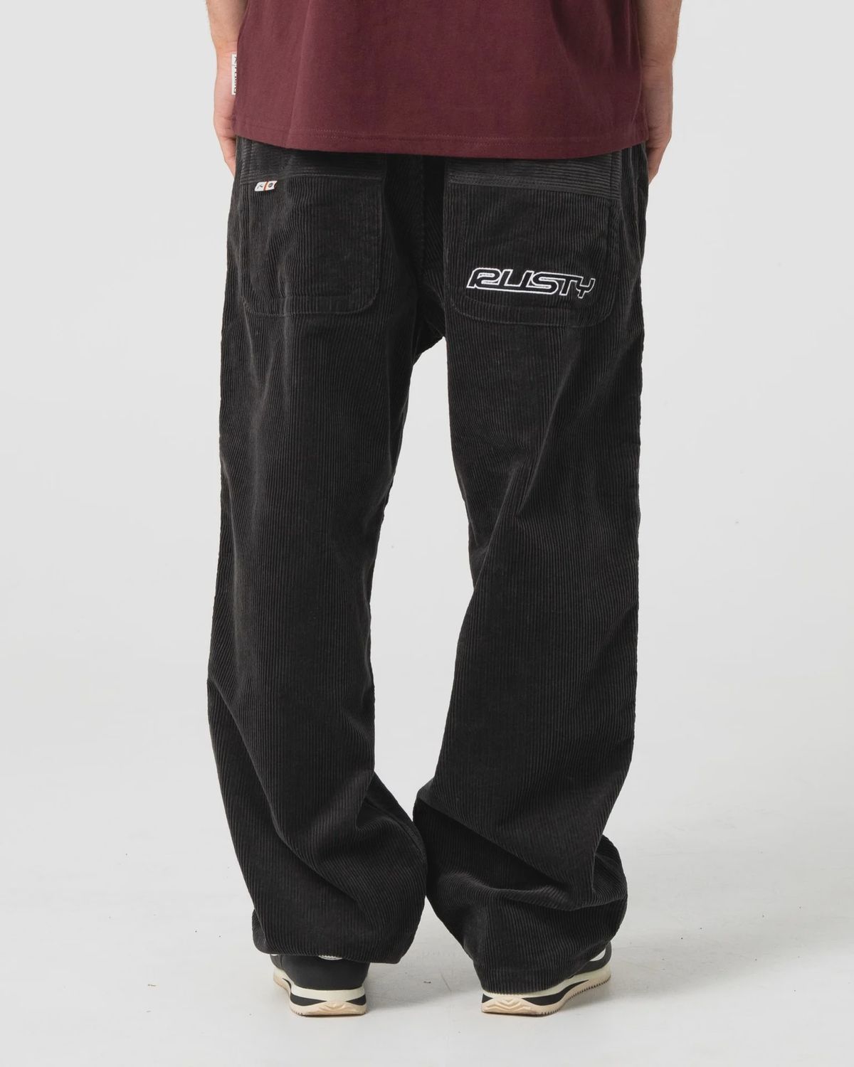 RUSTY MENS FLIP DADDY CORD PANT - COAL