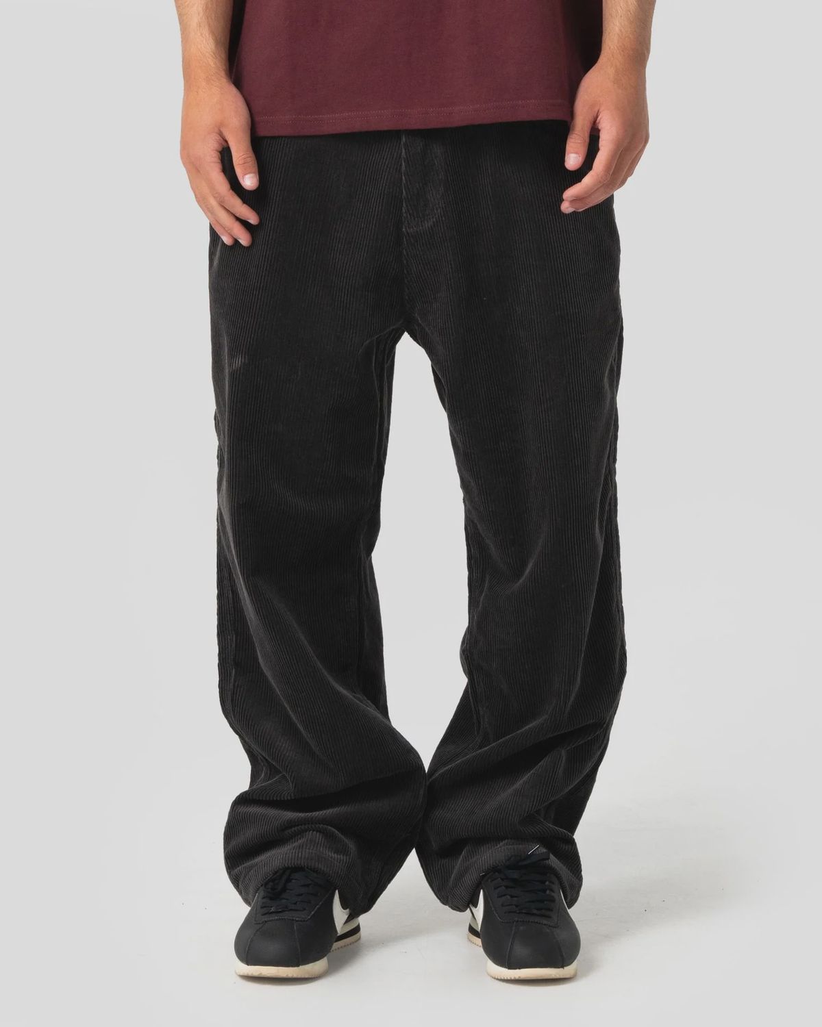 RUSTY MENS FLIP DADDY CORD PANT - COAL