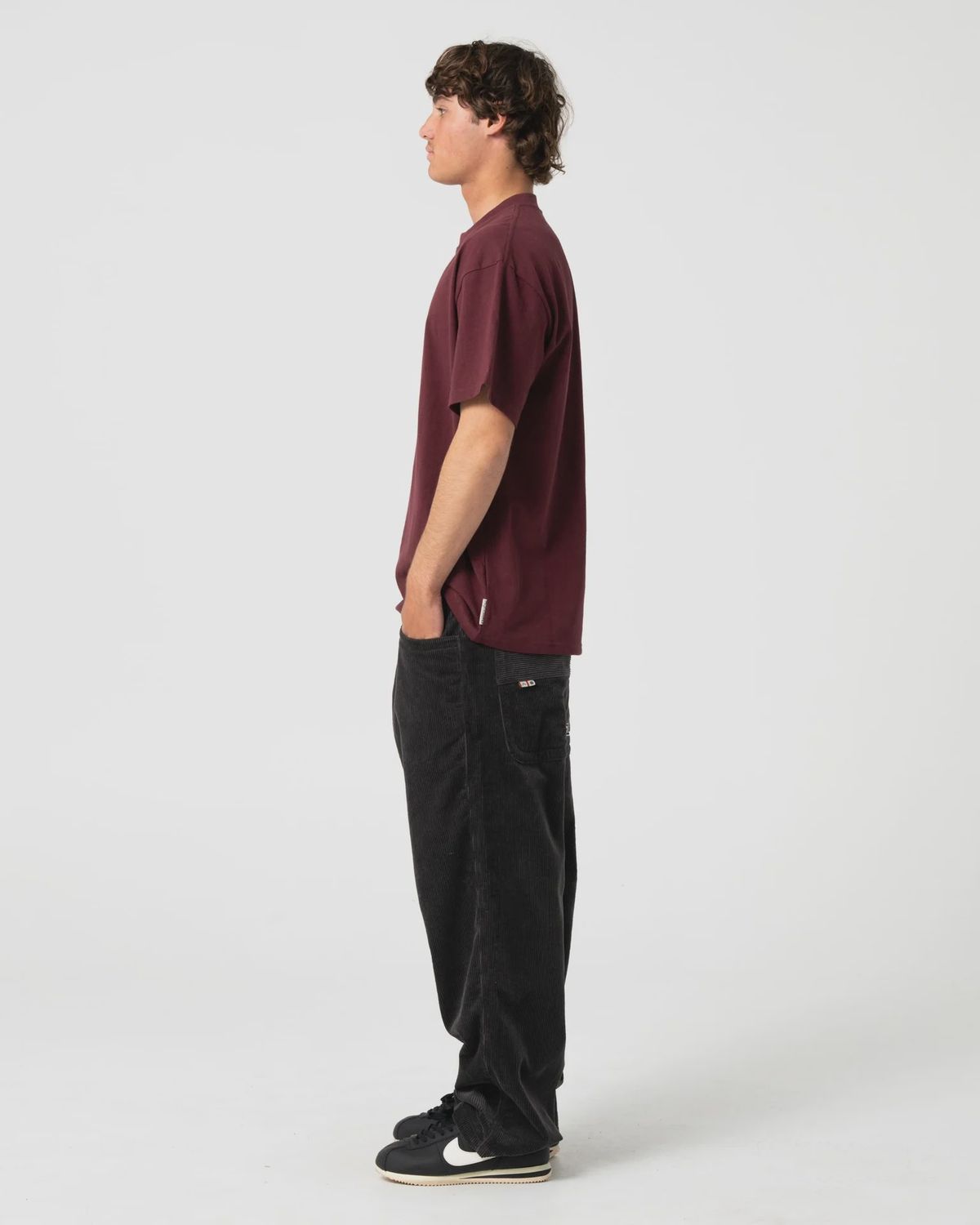 RUSTY MENS FLIP DADDY CORD PANT - COAL