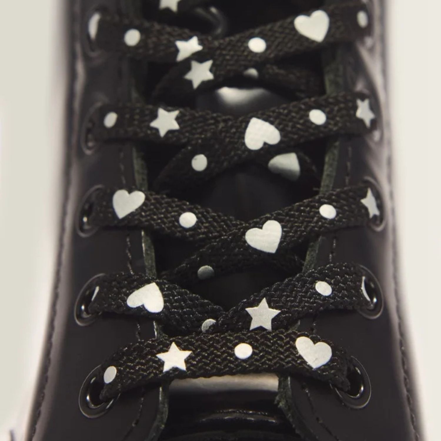 DR MARTENS HEARTS &amp; STARS LACE LACES - BLACK