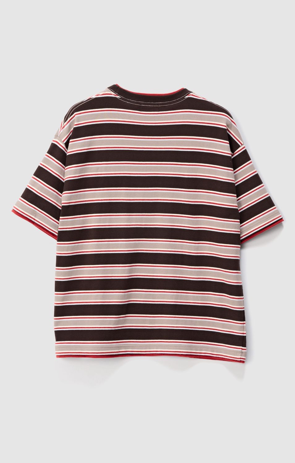 X LARGE MENS STRIPE LAYERED GORILLA FIT SS TEE - BRICK