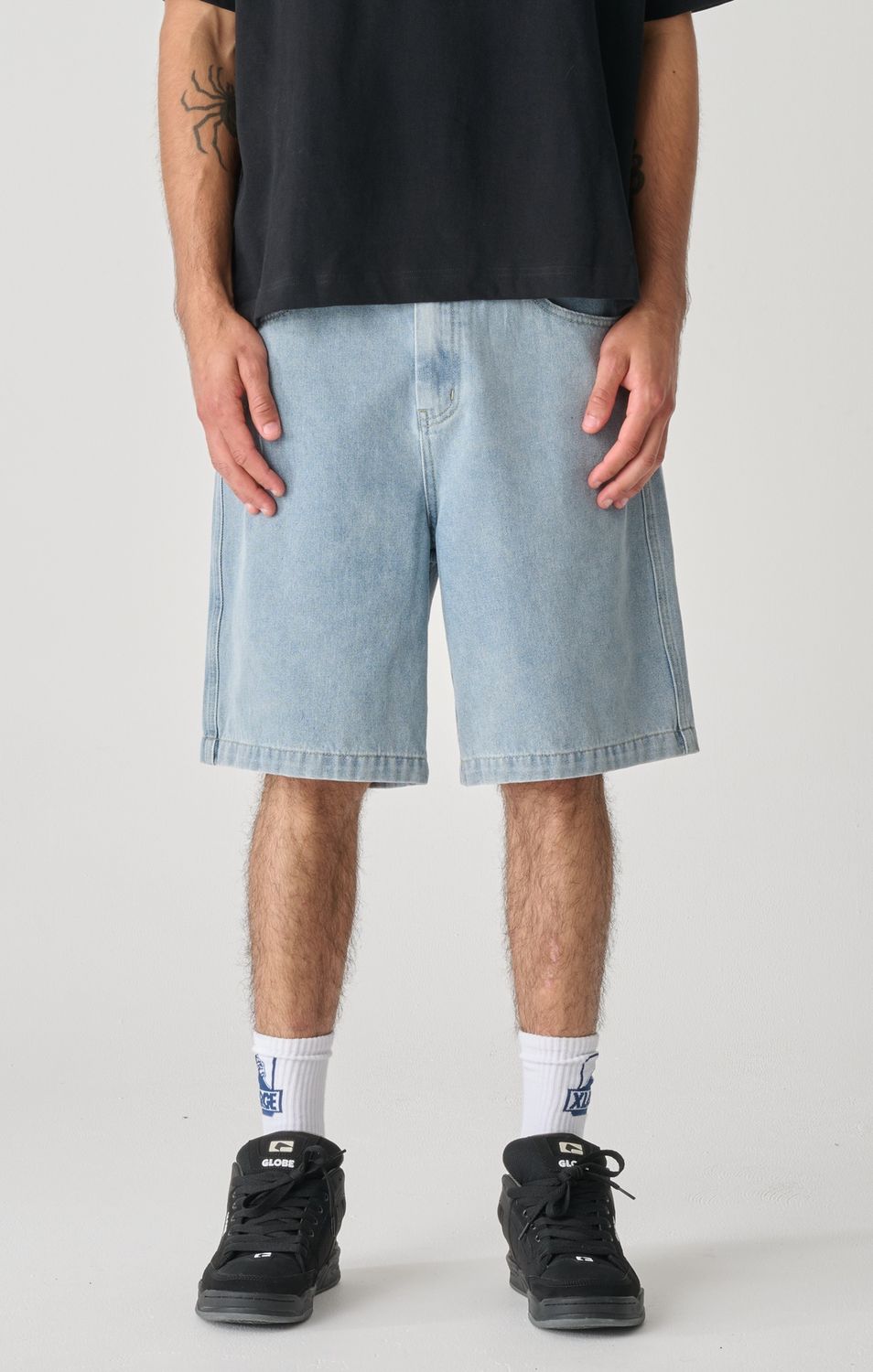 X LARGE MENS WASP BULL DENIM 91 SHORT - WASHED BLUE