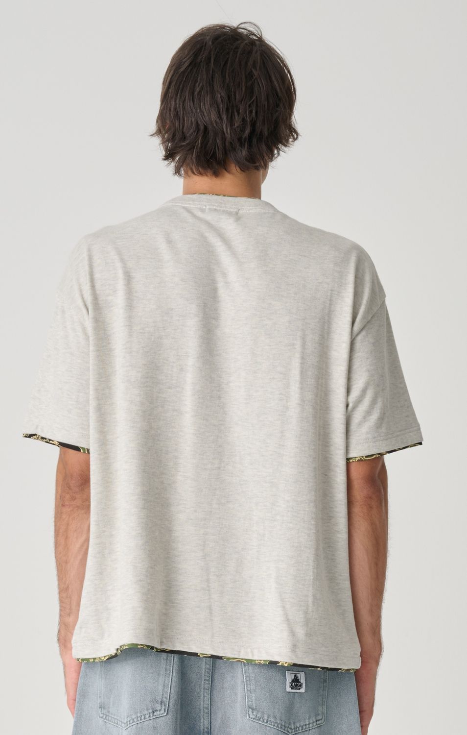 X LARGE MENS DOUBLE LAYER GORILLA FIT SS TEE - ASH HEATHER