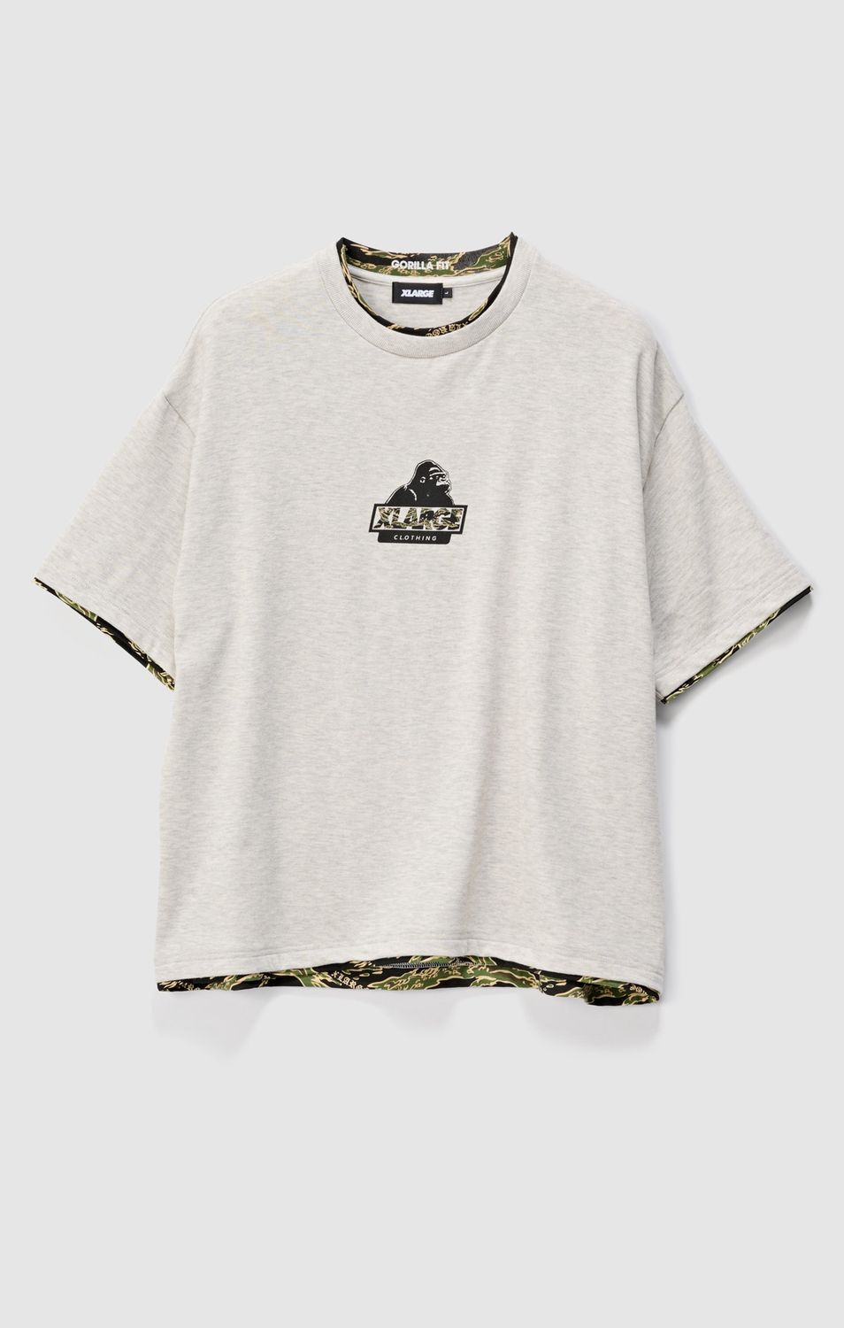 X LARGE MENS DOUBLE LAYER GORILLA FIT SS TEE - ASH HEATHER