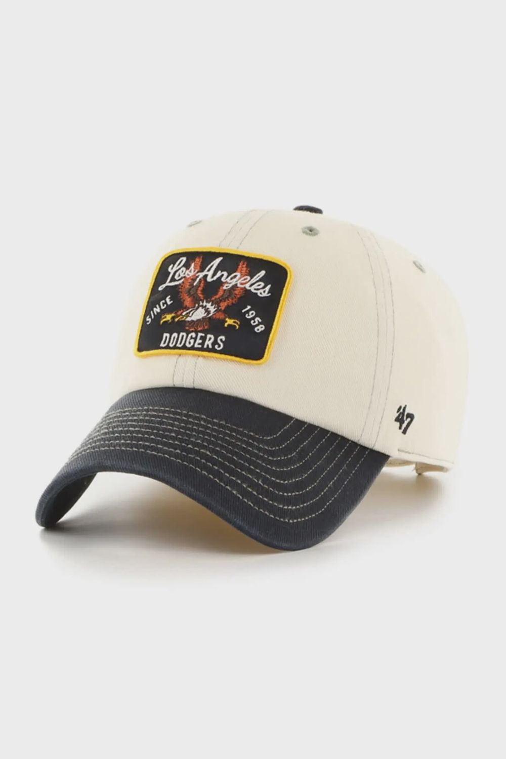 47 CLEAN UP MLB LA DODGERS ADJUSTABLE CAP - BLACK/NATURAL